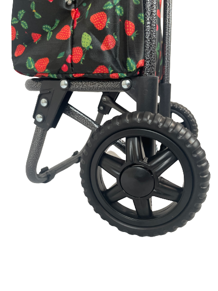 2 Wheel Shopping Trolley - Black Strawberries