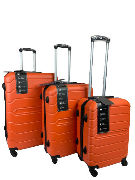Orange hard suitcase shop