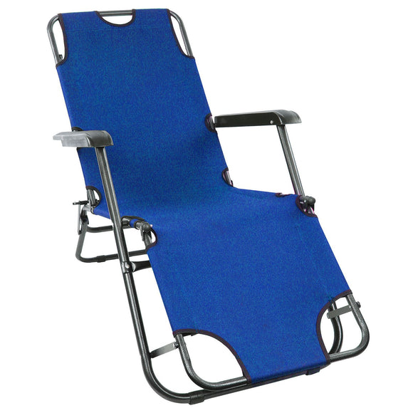 Reclining Folding Patio Sun Lounger Chair Furniture [Blue]