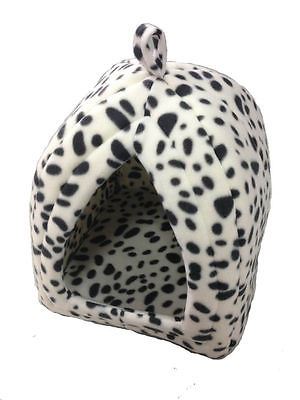 Cat Dog Rabbit Pet Hut Bed Igloo Thermal Soft Warm Fleece Luxury Basket White