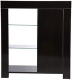 LED Sideboard Cabinet 2 Glass Shelves – Black
