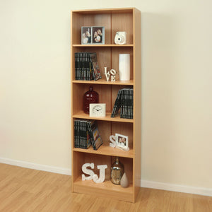 5 Tier Wooden Beech Home/Office Bookcase Storage