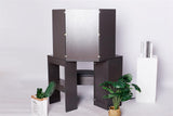 DRESSING TABLE WITH MIRROR +STOOL- DARKGREY