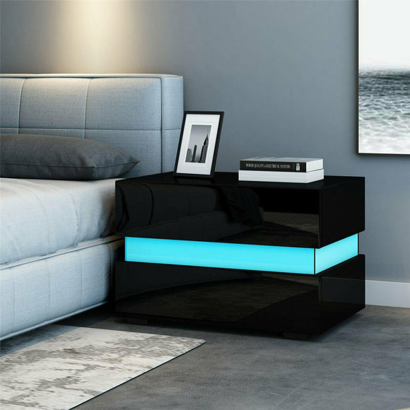 LED Bedside Table - Black