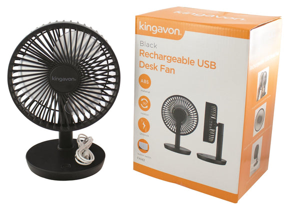 Rechargeable USB Desk Fan - Black