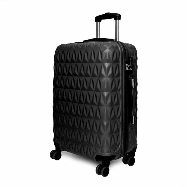 Light 4 Wheel Spinner Hard Shell Suitcase - Black