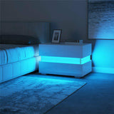 LED Bedside Table - White