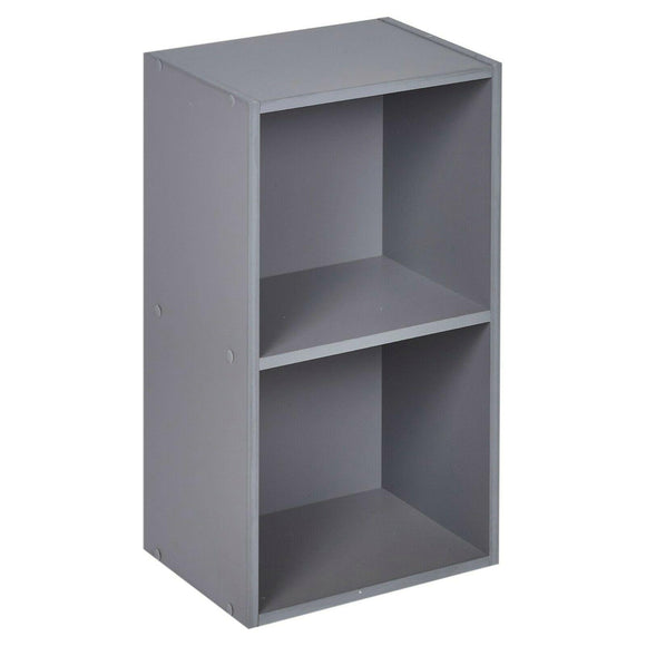 2 Tier Wooden Bookcase – Grey