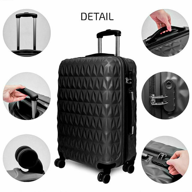 Light 4 Wheel Spinner Hard Shell Suitcase - Black