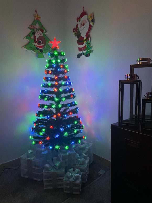 Star Pre Lit LED Fibre Optic Xmas Tree - Green