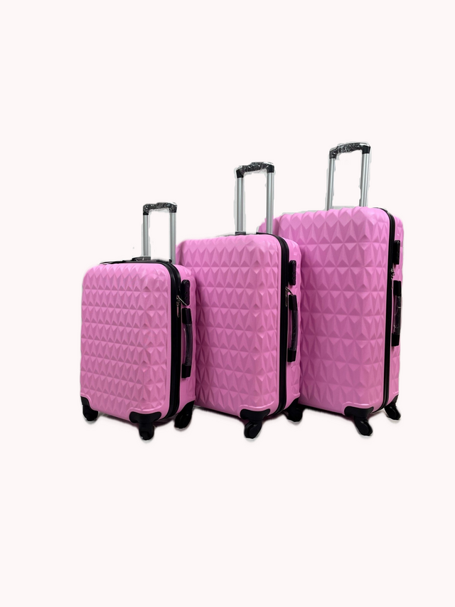 Light 4 Wheel Spinner Hard Shell Suitcase Pink HamptonandStewart