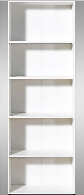5 Tier Wooden White Home/Office Bookcase Storage