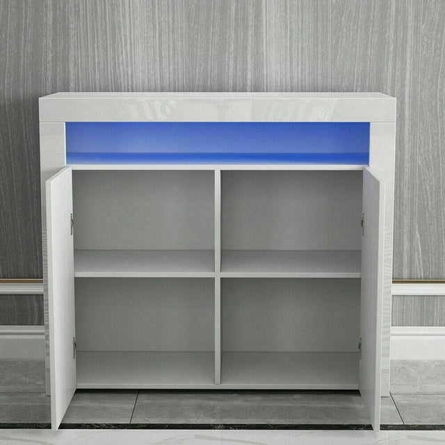 2 Door High Gloss LED Sideboard Cabinet – White