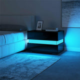 LED Bedside Table - Black