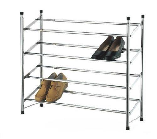 4 TIER CHROME EXTENDING SHOE RACK – HamptonandStewart