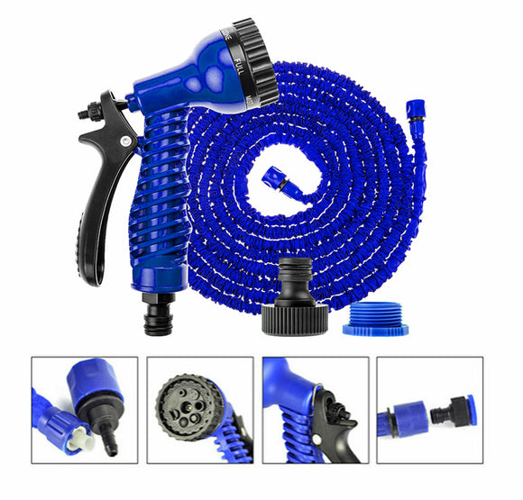 Expandable Flexible Garden Hose Pipe 3x Expanding & Spray Gun [ Blue ]