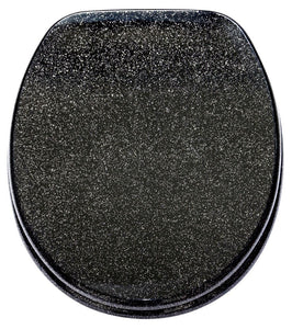 18" MDF TOILET SEAT - BLACK GLITTER ZINC