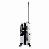 Butterfly Hard Shell 4 Wheel Spinner Suitcase - White
