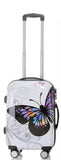 Butterfly Hard Shell 4 Wheel Spinner Suitcase - White