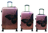 Butterfly Hard Shell 4 Wheel Spinner Suitcase - Gold