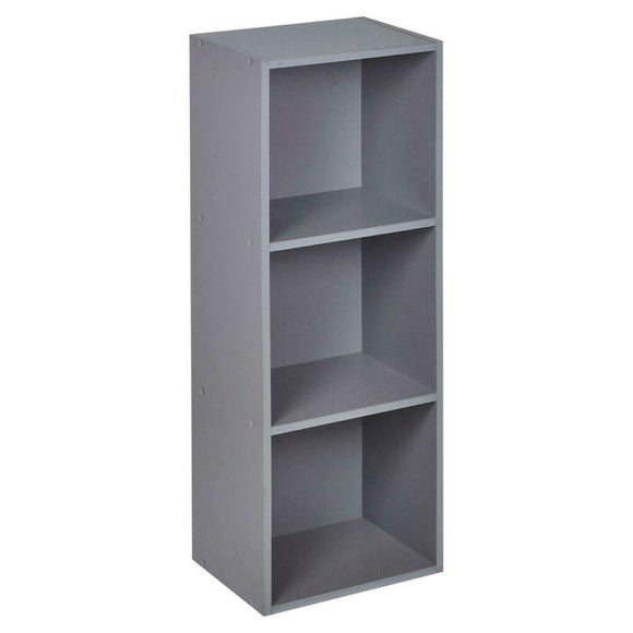 3 Tier Wooden Bookcase – Grey